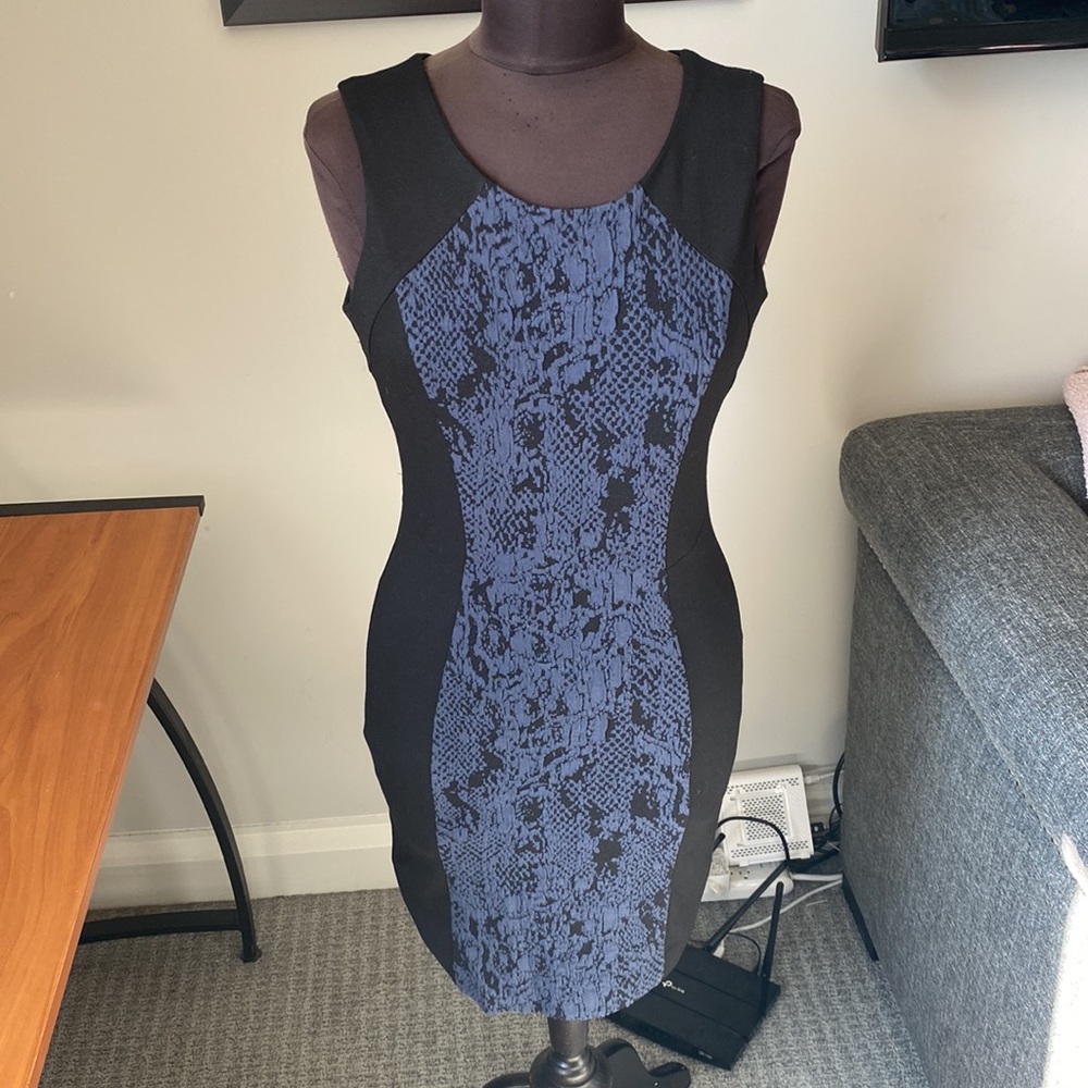 NWT Banana Republic Black and Blue Print Dress